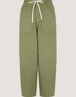 Megan Cropped Barrel Trousers Green