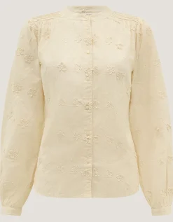 Mel Floral Embroidered Blouse Ivory