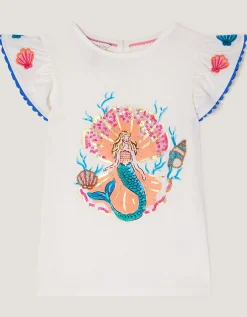 Mermaid Beaded T-Shirt Ivory