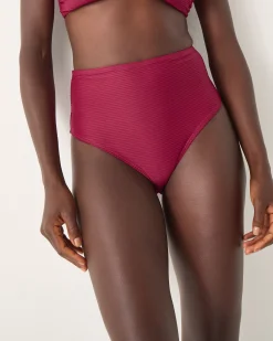 Mia High Waist Bikini Bottom Red