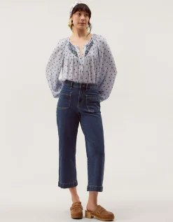 Mia Print Blouse Blue