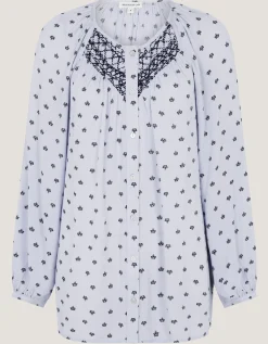 Mia Print Blouse Blue