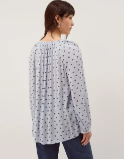 Mia Print Blouse Blue