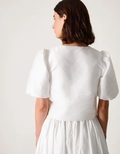 Mia Puff Sleeve Wedding Jacket Ivory