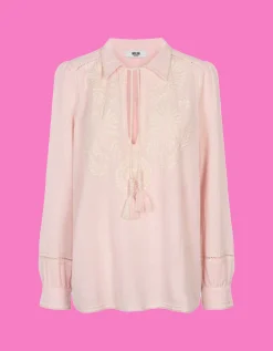 Moliin Vaeda Embroidered Cotton Shirt Pink