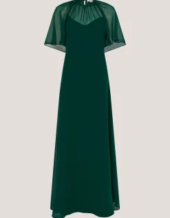 Mona Angel Sleeve Maxi Dress Green