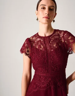 Monica Lace Bridesmaid Dress Red