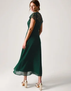 Monica Lace Midi Bridesmaid Dress Green