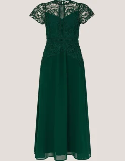 Monica Lace Midi Bridesmaid Dress Green