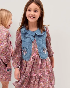 Monsoon x My Little Pony Chambray Quilted Waistcoat Blue