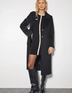 Nala Scallop Knit Mini Dress Black