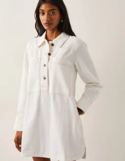 Nara Denim Tunic Shirt Dress Natural