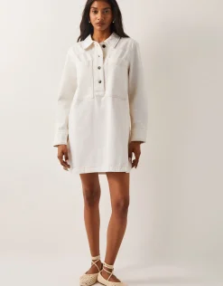 Nara Denim Tunic Shirt Dress Natural
