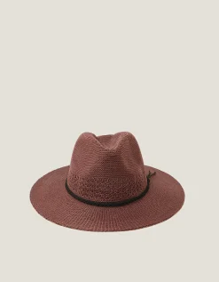 Nene Woven Fedora Sun Hat Brown
