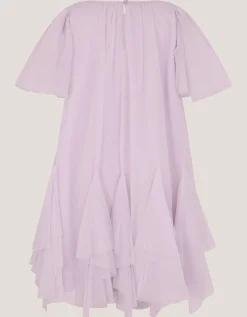 Nessa Sparkle Collar Waterfall Dress Purple