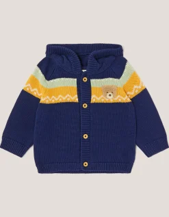 Newborn Benny Bear Knit Hoodie Green