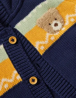 Newborn Benny Bear Knit Hoodie Green
