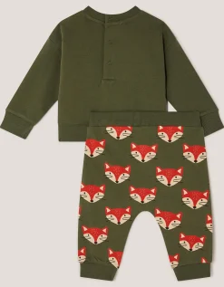 Newborn Fox Jumper & Leggings Set Green