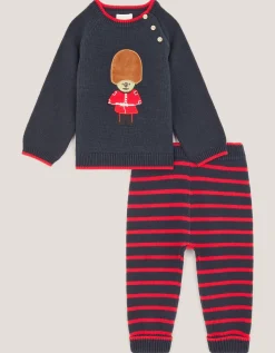 Newborn London Bear Jumper & Joggers Set Blue