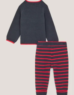 Newborn London Bear Jumper & Joggers Set Blue