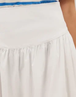 Nicole Cotton Midi Skirt White