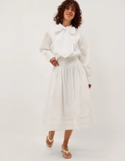 Nicole Detachable Bow Shirt White