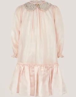 Nicolette Beaded Collar Party Dress Gold