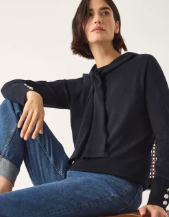 Nila Neck Tie Jumper Blue