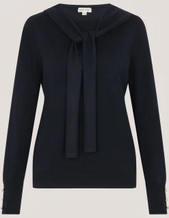 Nila Neck Tie Jumper Blue
