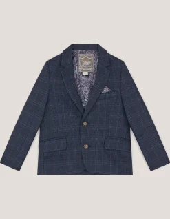 Oliver Check Pocket Detail Blazer Blue