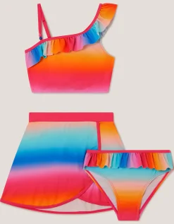 Ombré Bikini Set & Skirt Multi