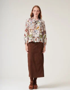 One Hundred Stars Cornucopia Pussybow Blouse Ivory