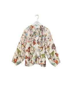 One Hundred Stars Cornucopia Pussybow Blouse Ivory