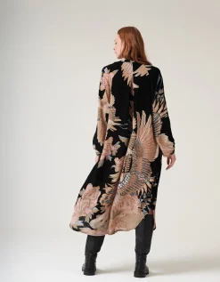 One Hundred Stars Darcy Crane Print Tunic Dress Black