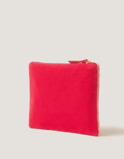 Orange Beaded Pouch