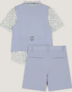 Oscar Floral 4-Piece Short Suit Blue