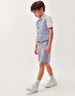Oscar Floral 4-Piece Short Suit Blue