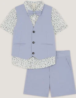 Oscar Floral 4-Piece Short Suit Blue