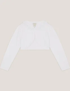 Ottilie Appliqué Rose Cardigan White