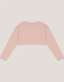 Ottilie Appliqué Rose Pearl Cardigan Pink
