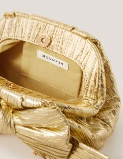 Oversized Bow Metallic Bag