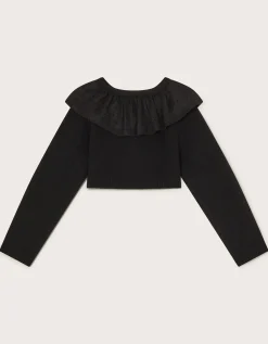 Oversized Collar Cardigan Black