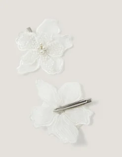 2-Pack Beaded Flower Hair Clips