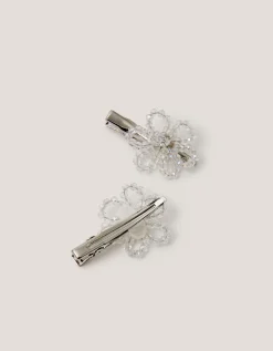 2-Pack Beaded Flower Hair Clips