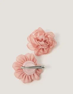 2-Pack Bridesmaid Flower Hair Clips Pink