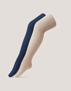 2-Pack Cable Heart Tights Multi