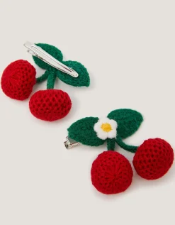2-Pack Crochet Cherry Hair Clips