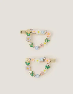 2-Pack Floral Heart Hair Clips