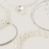 6-Pack Flower Pearl Beaded Bracelets