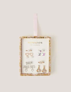 8-Pack Jewel Butterfly Earrings & Rings